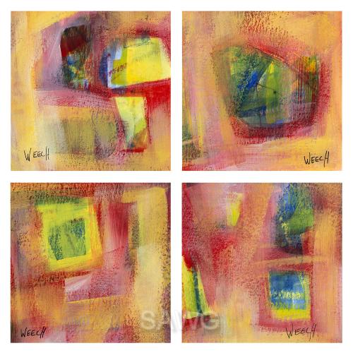 Primarily Primary Quadriptych by Paula Weech
